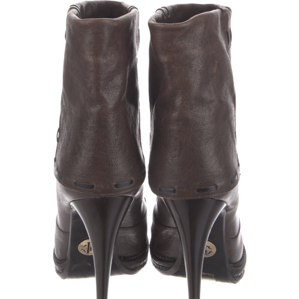 Roberto Cavalli Brown Leather Heeled Boots